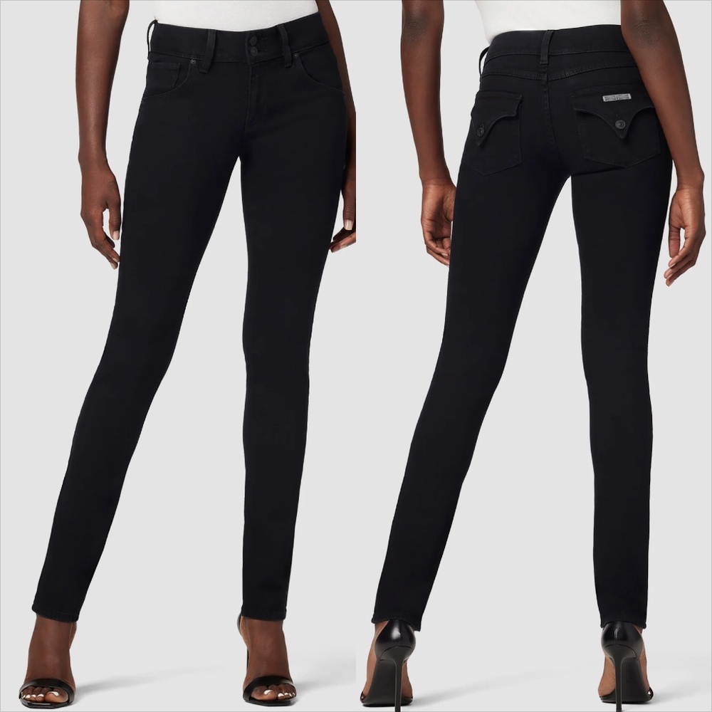 New✨Hudson Collin Flap Skinny Jeans in Black | Size 27